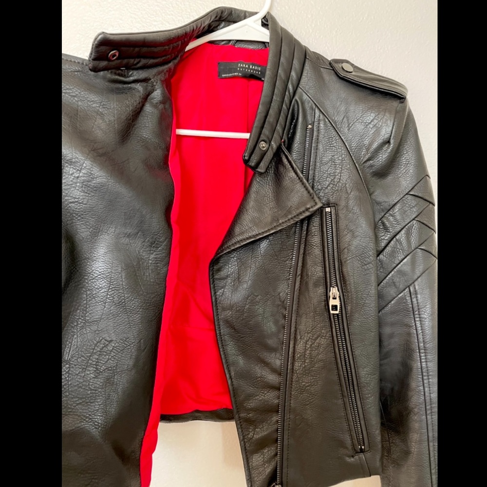 Zara Women’s Faux Leather Biker Jacket